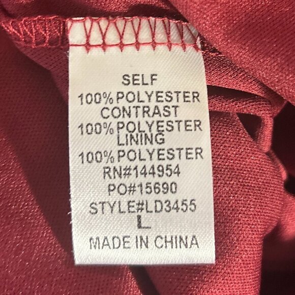 Luxxel SZ L Wine Tulle Sequin Bust Formal Gown Prom Black Tie Bridesmaid Sexy - Picture 11 of 14